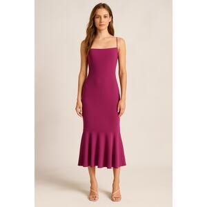 Fame & Partners Fuchsia Magenta Chiffon A-line Flounce Hem Formal Dress Sz 0